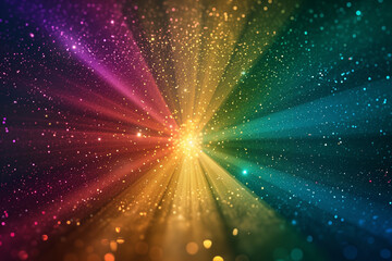 Fototapeta na wymiar Sparkling rainbow-colored concentrated line background