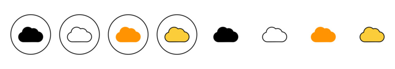 Cloud icon set vector. cloud sign and symbol