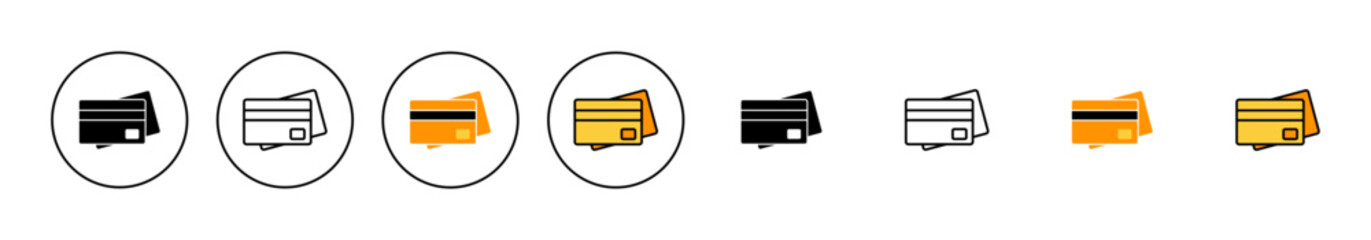 Credit card icon set vector. Credit card payment sign and symbol