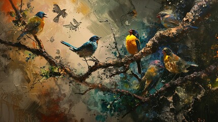 birds in the tree
