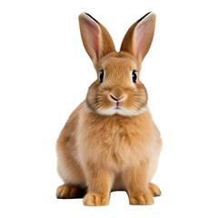 Brown rabbit isolated on white and transparent background