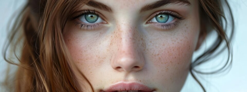 Caucasian Female Envious Beautiful Backdrop With Copy Space Generative AI