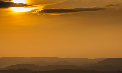Sunset Over the Allegheny Mountains near Thomas, West Virginia