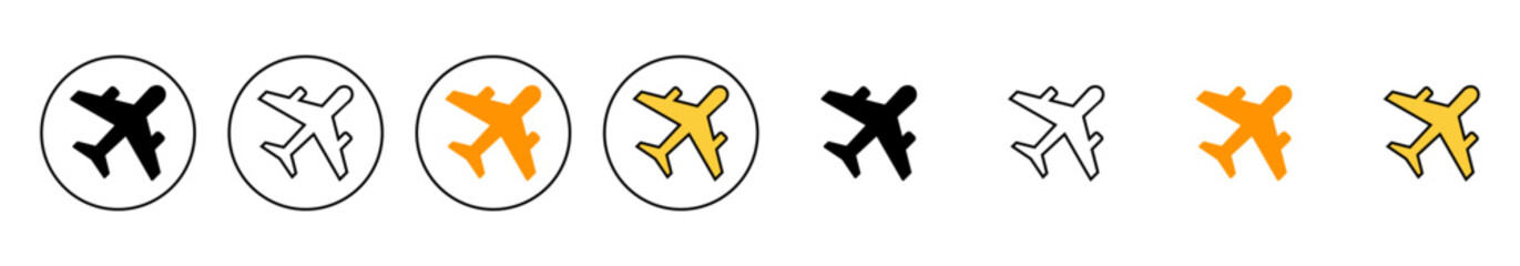 Plane icon set vector. Airplane sign and symbol. Flight transport symbol. Travel sign. aeroplane