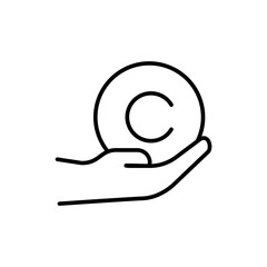 Copyright ball outline icons, minimalist vector illustration ,simple transparent graphic element .Isolated on white background