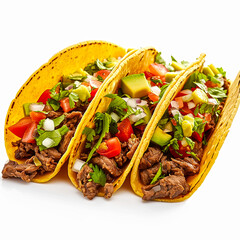 Beef Tacos isolated on white