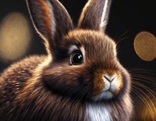 rabbit on a black background