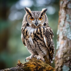Fototapeta premium great horned owl on a branch