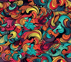 coolest squiggly doodle ever  crazy colours and design, uhd image