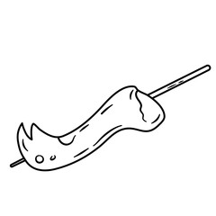 Satay Angkringan in Indonesia Lines style Food Vector Illustration 