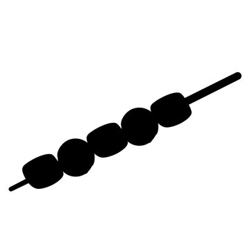 black skewer with marshmallows clip art preview