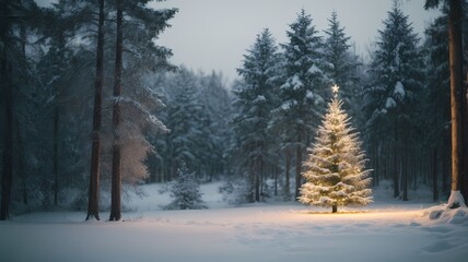 Fototapeta na wymiar winter forest in the morning