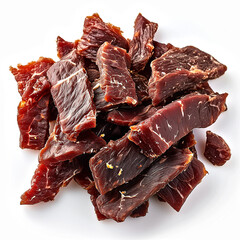 Beef Jerky isolated on white