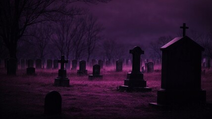 cemetery in the night