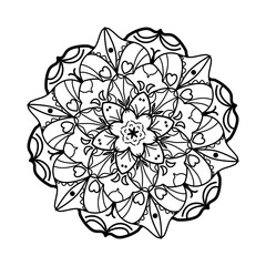 Mandala Line Art. Flower Mandala Art
