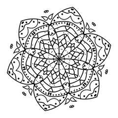 Mandala Line Art. Flower Mandala Art