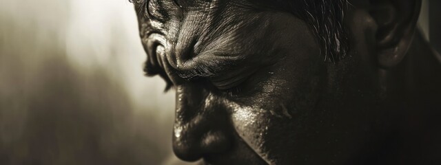 East Indian Male Crying Good Looking Background With Copy Space Generative AI