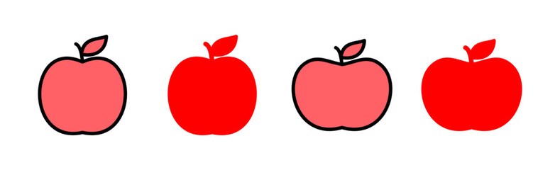 Apple icon set illustration. Apple sign and symbols for web design.