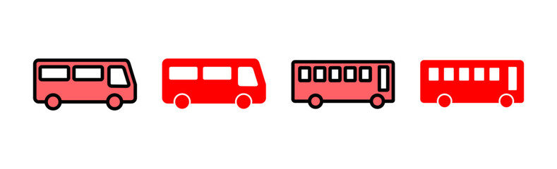 Bus icon set illustration. bus sign and symbol. transport symbol