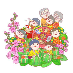 Set Vietnam New Years Vector.