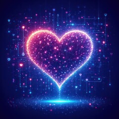 glowing heart with stars