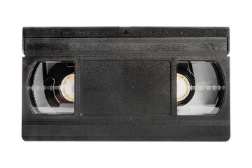 Isolated photo of video tape cassette on white background.