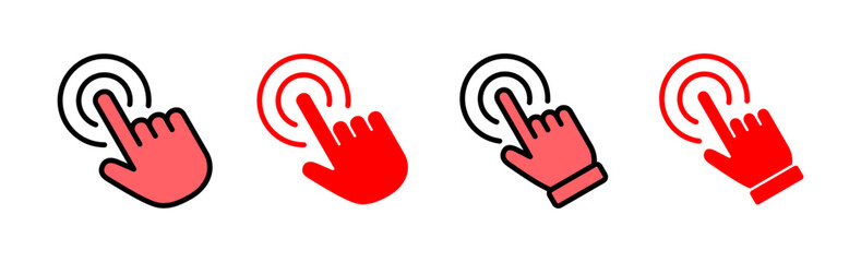 Hand click icon set illustration. pointer sign and symbol. hand cursor icon