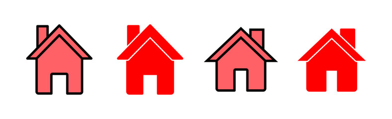 Fototapeta premium Home icon set illustration. House sign and symbol