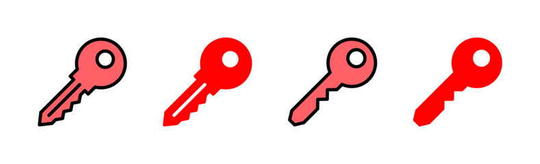 Key icon set illustration. Key sign and symbol.