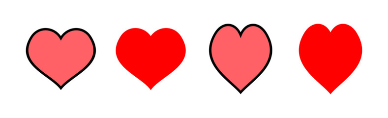 Love icon set illustration. Heart sign and symbol. Like icon vector.