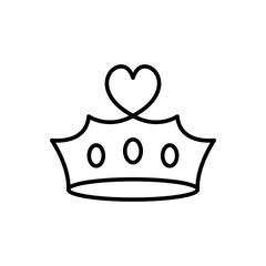 Crown outline icons, minimalist vector illustration ,simple transparent graphic element .Isolated on white background