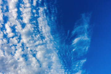 深い青空と白く浮かぶ雲20220908