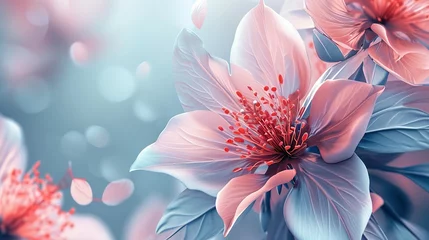 Fotobehang 3d wallpaper of beautiful flower background © Jennifer