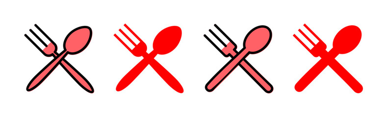 spoon and fork icon set illustration. spoon, fork and knife icon vector. restaurant sign and symbol