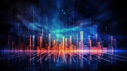 Evolved IT industry over the years abstract background