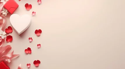 Fotobehang Valentine's Day, love and romance background, background with heart shapes © ma