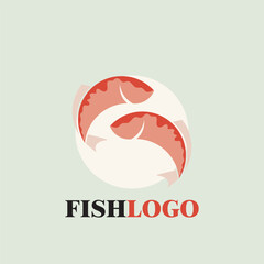 Two beautiful fish logo, simple fish logo