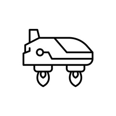 Flying car outline icons, minimalist vector illustration ,simple transparent graphic element .Isolated on white background