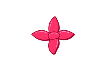 Red Flower Decor Sticker Design