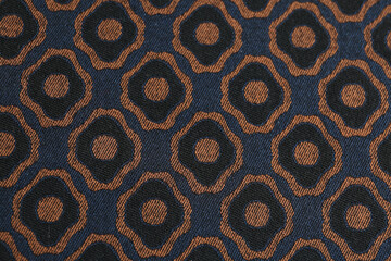 Texture of beautiful fabric with stylish pattern as background, closeup