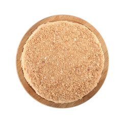 Delicious freshly baked Napoleon cake isolated on white, top view