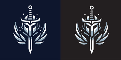 editable warrior mask logo suitable for e sport logo © IconicEra