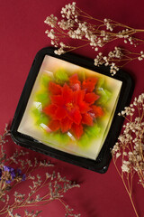 Gelatin jello dessert japanese art floral form sweet food