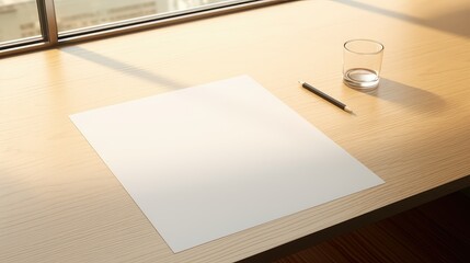 office notepad table background illustration blank note, pen pencil, computer workspace office notepad table background