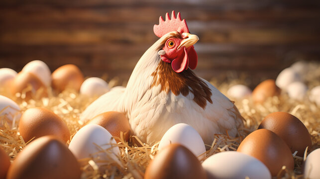 鶏とたくさんの卵