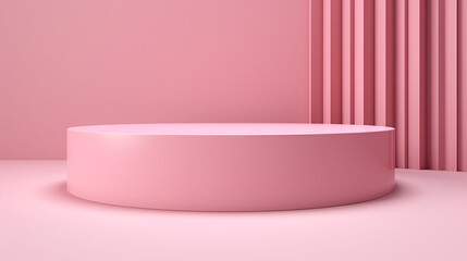 Fototapeta na wymiar pink geometric 3d product display background concept