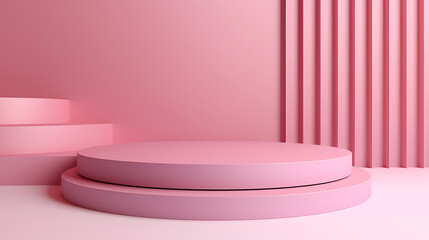pink geometric 3d product display background concept