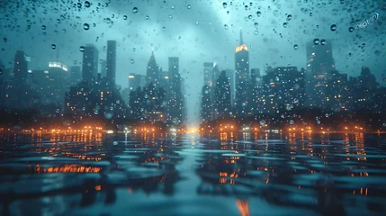 Crédence de cuisine en verre imprimé Moscou rain on the city