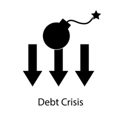 Debt Crisis icon. risk management icons flat trendy style illustration on white background..eps