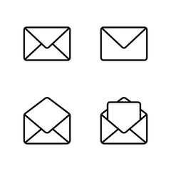 Envelope icon set. Mail icon set. email icon. E-mail icon vector